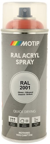 Motip Acryl Industrial HG RAL 2001 Oranje-Rood 400ml