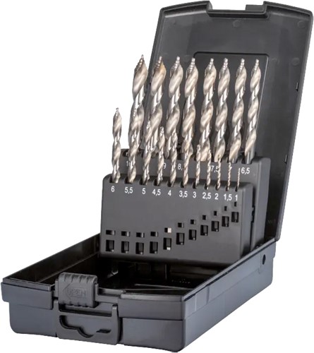Phantom HSS Set Spiraalboren DIN 338 Step-point, met drievlaks schacht 11.443: 1