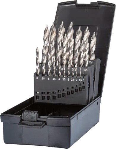 Phantom HSS Set Spiraalboren DIN 338 Step-point, met drievlaks schacht 11.443: 1