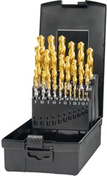 Phantom HSS-E Set Spiraalboren DIN 338 TiN-tip, met drievlaks schacht, (handgebr