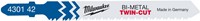 Milwaukee Decoupeerzaagblad metaal T 123 XF 91 x 2,5/1,8 mm Twin-cut (5 stuks)