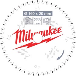 Milwaukee Cirkelzaagblad hout 160 x 20 x 2,2 ATB 48T +5°