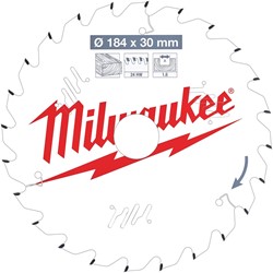 Milwaukee Cirkelzaagblad hout 184 x 30 x 1,6 Thin Kerf ATB 24T +15°