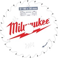 Milwaukee Cirkelzaagblad hout 190 x 30 x 1,6 Thin Kerf ATB 24T +15°-2