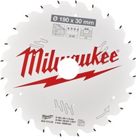 Milwaukee Cirkelzaagblad hout 190 x 30 x 1,6 Thin Kerf ATB 24T +15°