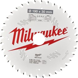 Milwaukee Cirkelzaagblad hout 190 x 30 x 1,6 Thin Kerf ATB 36T +15°