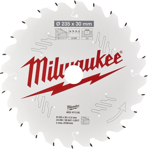 Milwaukee Cirkelzaagblad hout 235 x 30 x 2,4 ATB 24T +15°-2