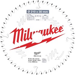 Milwaukee Cirkelzaagblad hout 210 x 30 x 2.8 Thin Kerf ATB 48T +10° (MS)