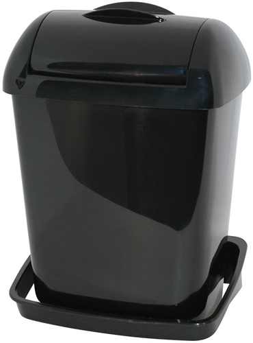 Hygienebak 8 liter-Quartz met wandbevestiging mat zwart