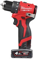 Milwaukee M12 haakse Compactboorschroefmachine M12 BLDDRC-402C - Koolborstelloos 2 x Accu M 12 B4 + Transportkoffer