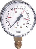 Manometer D63 1/4" OA 0 tot 100 bar