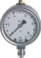 Manometer D63 1/4" OA 0 tot 4 bar Glycerine gevuld