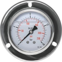 Manometer Frontring D63 1/4" AA 0 tot 16 bar gly.gevuld