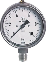 Wika veiligheidsmanometer RVS 0-100 bar D=100 1/2"OA 232.30